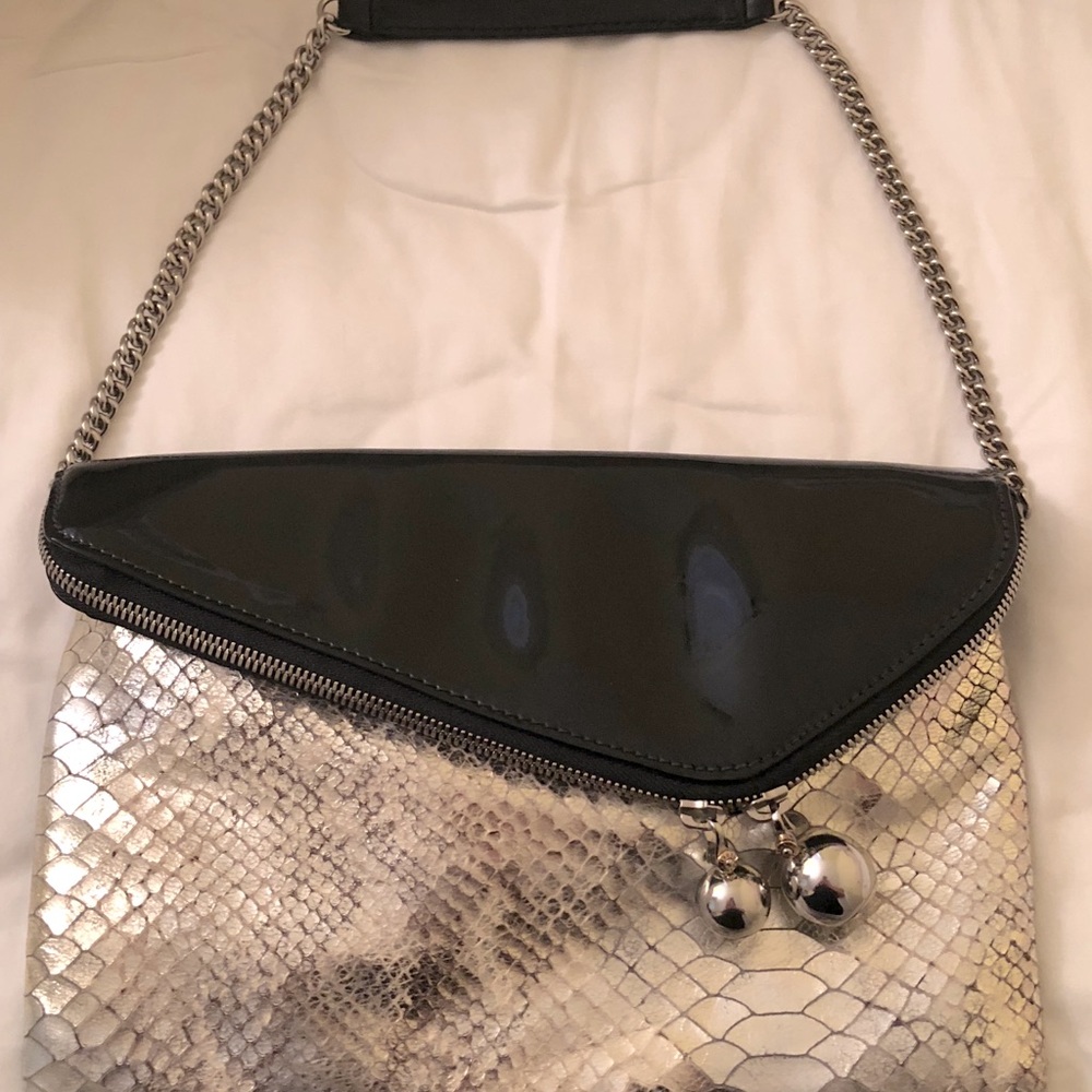 New Henri Bendel Black Patent / Snake Shoulder Bag